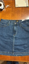 Vintage Lee Ladies Medium Blue Denim Jean Mini Skirt Size M/ 32" Waist Sz 10