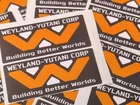 Aliens Stickers Weyland Yutani Building Better Worlds 8 PVC Laminated 11 x 5 cm