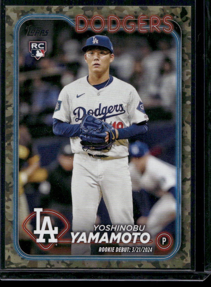 2024 Topps Update #US149 Yoshinobu Yamamoto Memorial Day Camo #/25