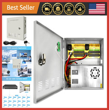 18-Channel 12V 10A CCTV Power Supply Box with Lock AC Plug for Security System