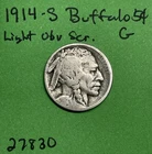 1914-S Buffalo 🦬 Indian Head Nickel 5c Good Light Obv Scratch
