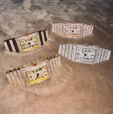 18k Gold/White Gold Roman Numeral Small Square ICED-OUT Bling Watch