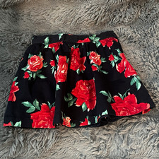 Janie and Jack Girls A-Line Floral Rose Skirt Lined Button 18-24M