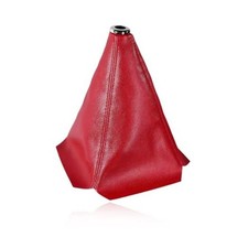 Car Shift Knob Dust Cover, Leather Manual/Auto Gear Gaiter Shifter Boot, Red