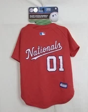Pets First MLB Washington Nationals Dog Baseball Jersey (L)