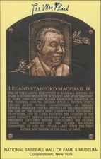 1989 COOPERSTOWN PLAQUE POSTCARD LEE MACPHAIL MINT HOF AUTOGRAPH EXECUTIVE