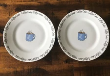 10 Strawberry Street 2 Coffee Plates Cake Dessert Pie white kitchen decor gift