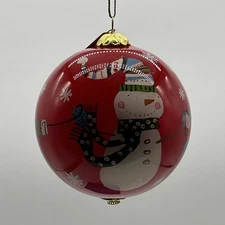 Pier 1 Imports Li Bien Hand-Blown Glass Ornament, 2017 Snowmen