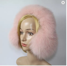 Real Fox Fur Earmuffs Winter Warm Natural Raccoon Fur Ear Warmer