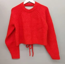 Women's Future Collective Open Back Magma Red Size M Sweater