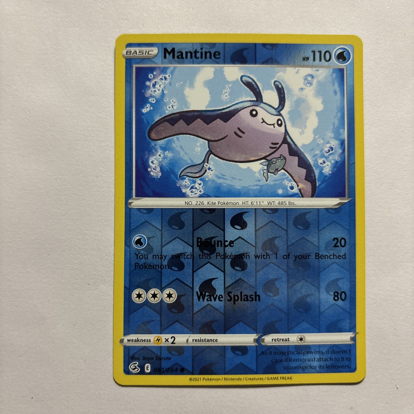 Pokemon TCG Fusion Strike Mantine #61 Reverse Holo