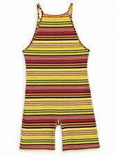 Vtg 60s Oleg Cassini Sea Mark Striped One Piece Swimsuit Mod Bathing Suit