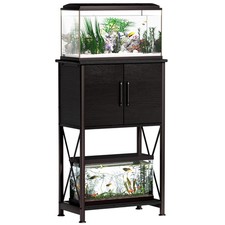 5-10 Gallon Fish Tank Stand, Metal Double Aquarium Stand with Cabinet for Fis...