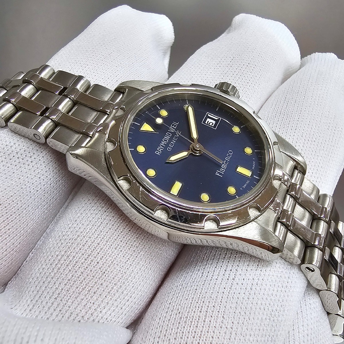 Raymond Weil Geneve Flamenco Blue Dial SS Women's Watch 5370
