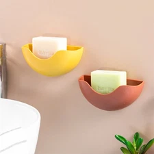 3 PCS Punch-free Wall-mounted Soap Dish Box with Drainage Bathroom Holder Rack