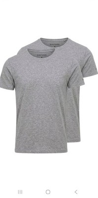 Bruno Banani Herren T-Shirt  Grau-Weis| Neu |  Modern Fit 95% Baumwolle 2er Pack