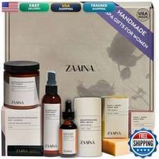 ZAAINA Spa Gift Basket for Women with Sandalwood Candle - USA Made