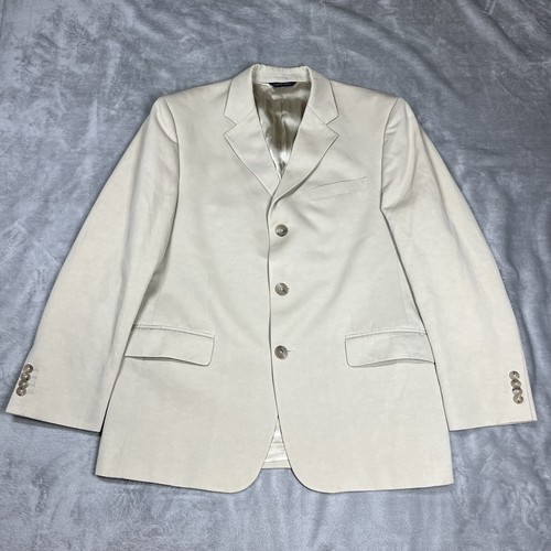Banana Republic Blazer Men’s 42S Short Beige Cotton Linen Modern Three Button - Picture 2 of 17