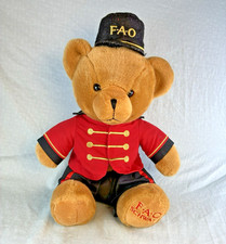 FAO Schwarz Toy Soldier Bear Plush Toy 14" Brown Christmas Holiday Teddy Bear