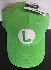 Super Mario Luigi Ballcap Light Green Hat Cosplay OFFICIALLY LICENSED New 