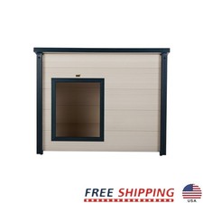 Insulated Jumbo Dog House Outdoor Shelter Weatherproof Easy Assembly Ecoflex New