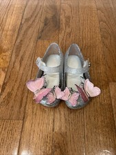 Mini Melissa Peep Toe Mary Jane Shoes Flats Butterfly Jelly Baby Girl Size 5