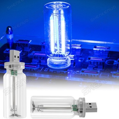 2PCS Car USB Night Light Touch Dimmable Mini Ambient Lamp Blue for Vehicle &Home