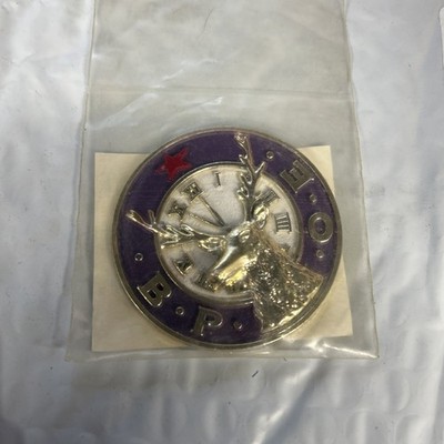 BPOE Elks Club Medallion Coin Lodge Emblem Stag Clock Face Collectible 2-1/2 