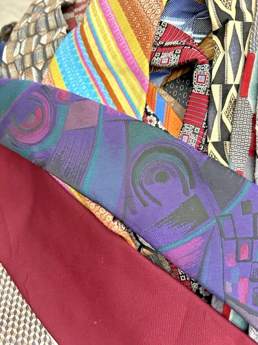 50 PC Mens Neckties Lot Bulk Wholesale Quilt Craft Only Repurpose DIY Tie Lots image 6