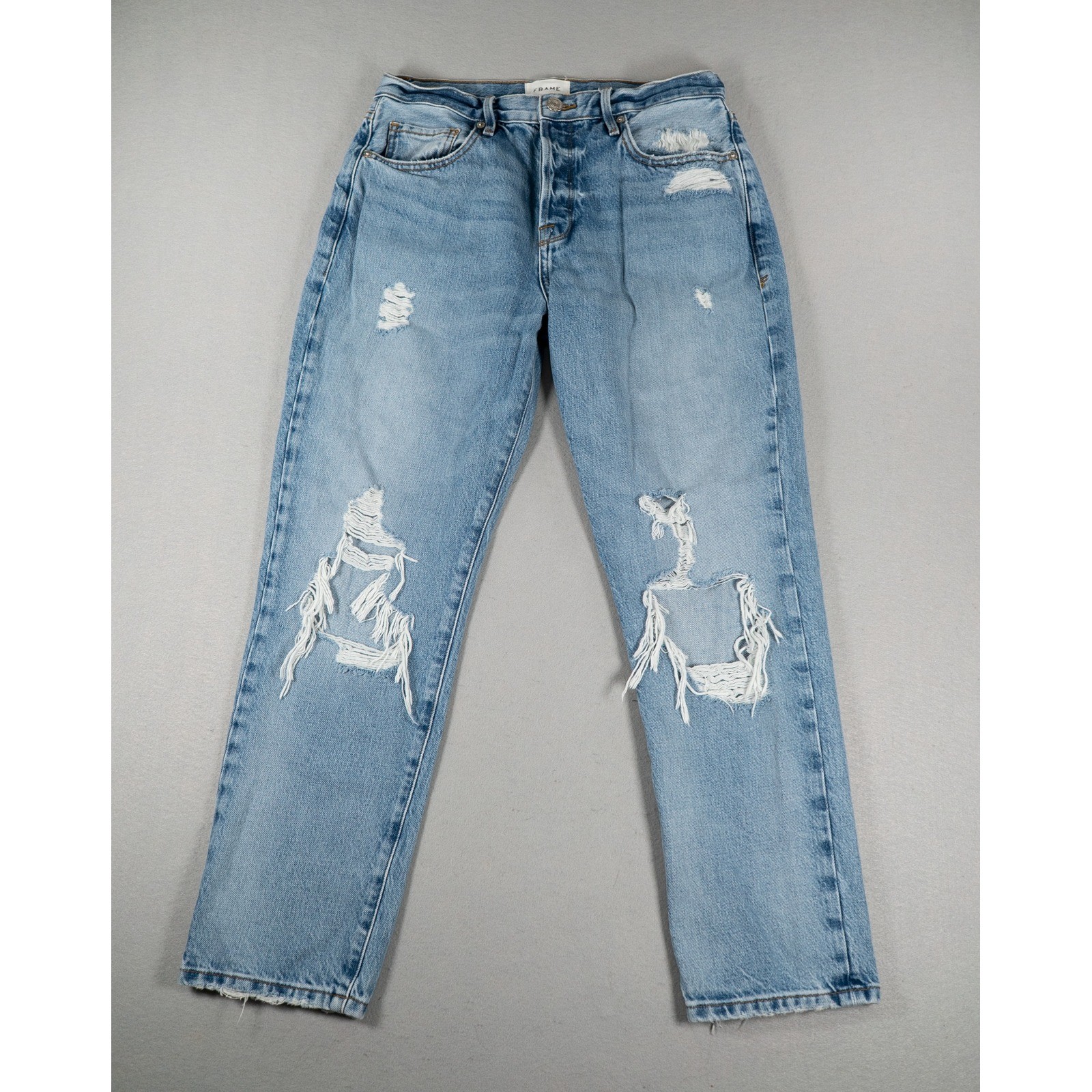 FRAME Womens Le Original High Rise Straight Distressed Jeans Sunkissed 28 image 2