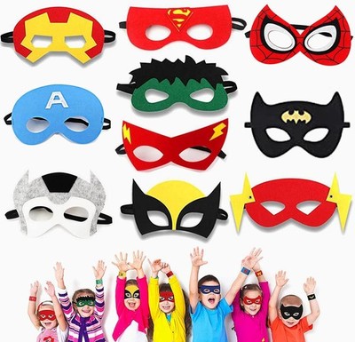 10 stück superhelden masken,kinder halbmaske,superhelden geburtstagsdeko,lust...