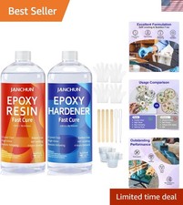 Crystal Clear Epoxy Resin Kit 32OZ, Bubble-Free, Anti-Yellowing, Self Levelin...