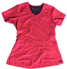 Grey's Anatomy Women's Pink Solid Scrub Top Size S Polyester Rayon MPN 5068