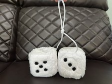 Fuzzy Dice Plush Classic For Car Suction Cup
