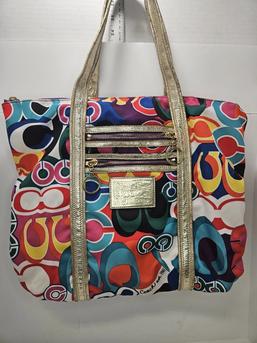 Coach Poppy Graffiti Glam Tote for sale | eBay