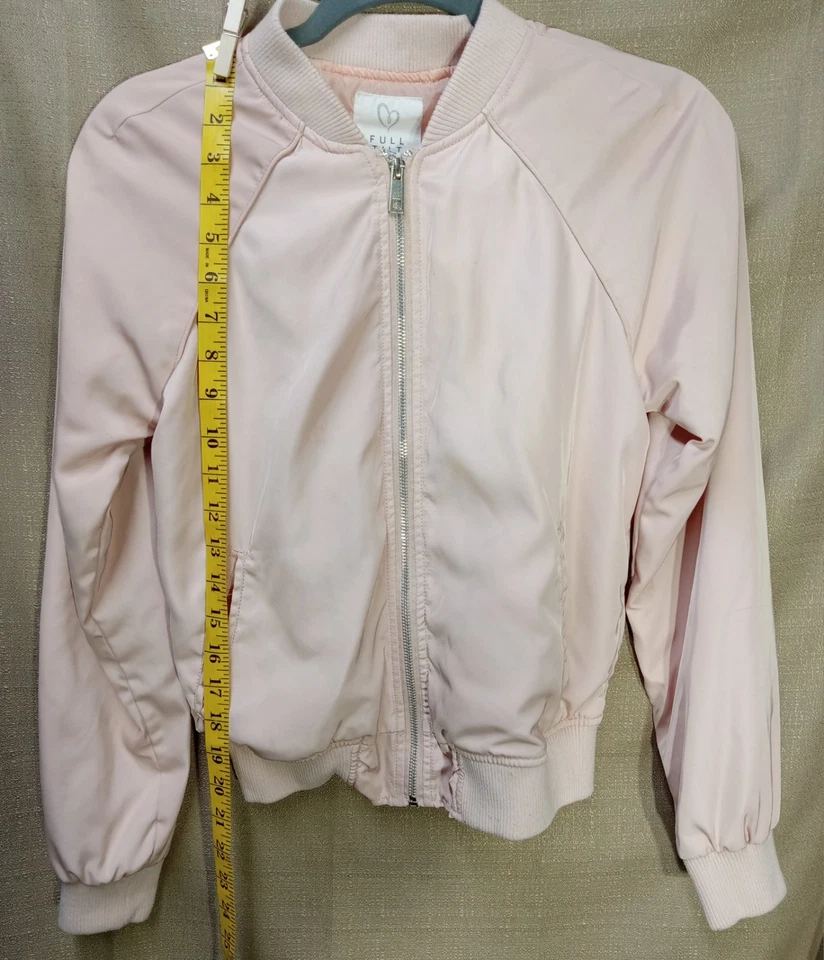 FULL TILT - BOMBER JACKET - BABY PINK - LINED - ZIP FRONT - Womens SIZE SMALL - Image 4 of 4