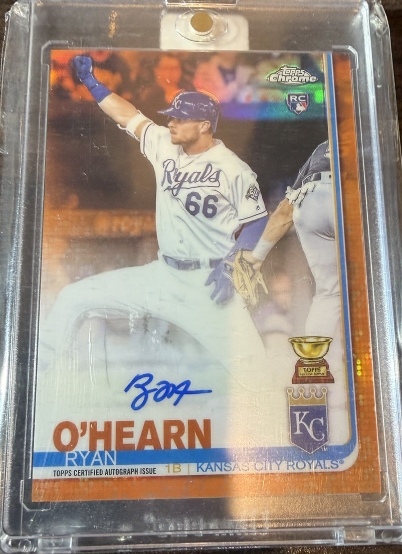 2019 Topps Chrome - Rookie Autographs Ryan O'Hearn Orange Refractor # 1/25