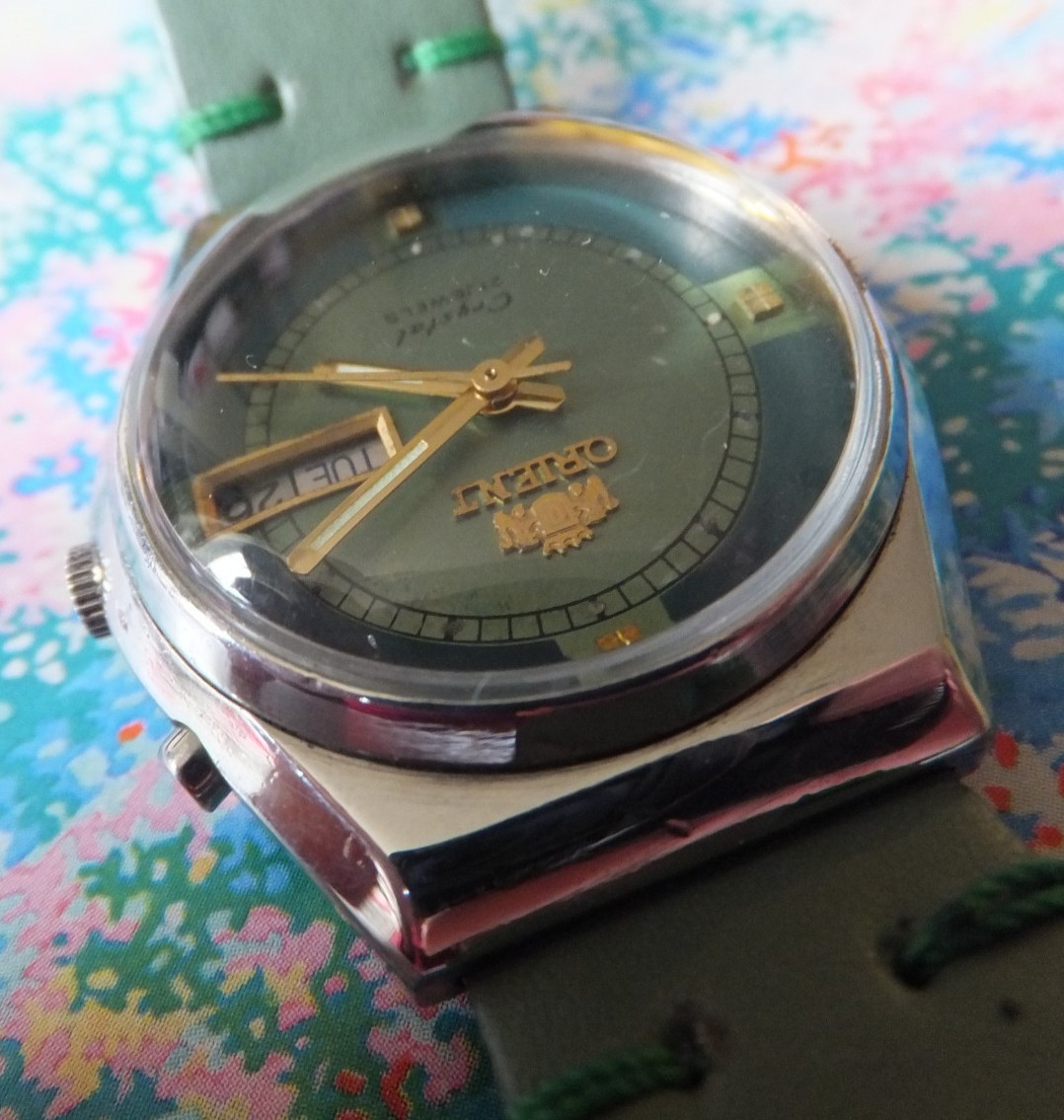 Orient Crystal Green Dial Automatic Japanese Made… - image 3