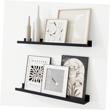 Picture Ledge Shelf, 24 inch Floating Shelves Set of 2, 24 Inch, set of 2 Black