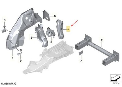 BMW iX I20 Radlauf hinten links Verstärkung 41009629395 NEU ORIGINAL