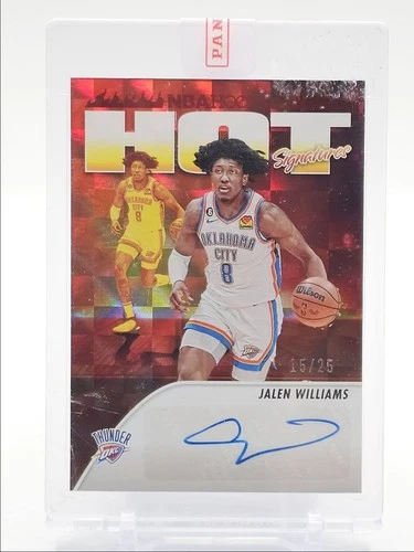 JALEN WILLIAMS 2023-24 NBA HOOPS HOT SIGNATURES RED THUNDER AUTO /25 Q6438