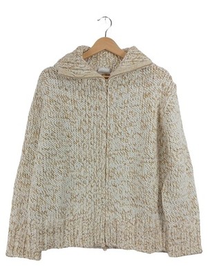 AUTHENTIC CLOTHING COMPANY Strickjacke Damen Gr. L Kapuze Beige Meliert