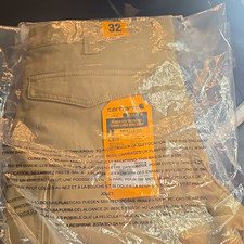 Carhartt Rugged Flex Relaxed Fit Canvas Cargo Shorts Beige 11" Inseam BS3542-M