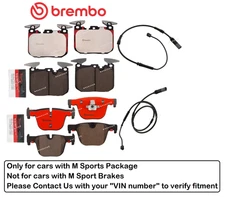 Front & Rear Brake Pad Set OE Brembo Ceramic +Sensor for BMW 335i xDrive / GT