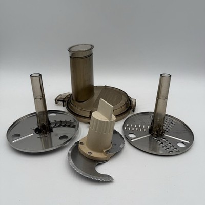 (E1) Sunbeam Mixmaster Food Processor Le Chef Feed Tube Lid, Pusher, Blades