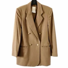 Escada by Laurel Classics Cashmere Blazer Dbl Breasted Size 36 S/M Camel Brown