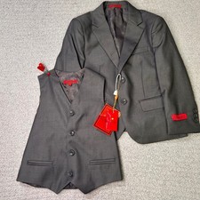 Gioberti Blazer Vest Set BS-41 Size 6 Charcoal Grey Formal Wedding Dapper Kids