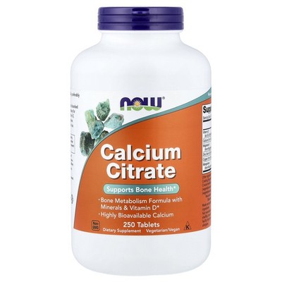 Now Foods Calcium Citrate 250 Tablets GMP Quality Assured, Kosher, Vegan,