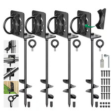 Ground Anchors Screw in Heavy Duty Trampoline Stakes with Brackets-Multi Purpose