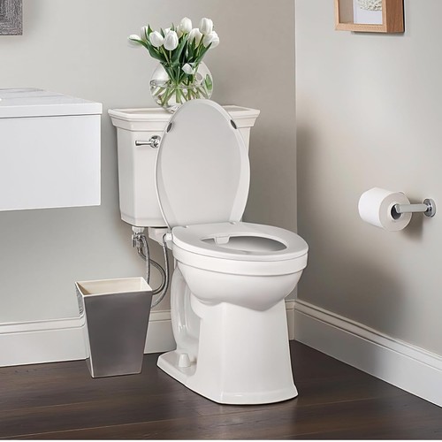 Elongated Bidet Toilet Seat Non-Electric Dual Nozzle Soft Close White Bathroom - Picture 9 of 9